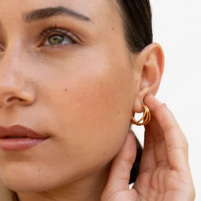 Dower & Hall Small Triple Row Waterfall Hoops In Pattern