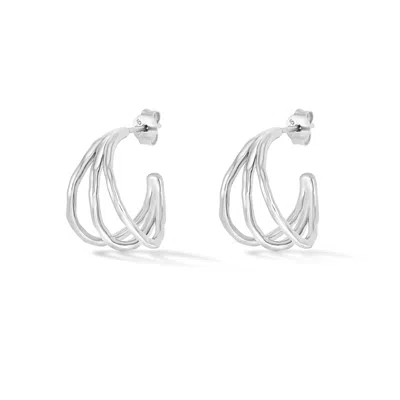 Dower & Hall Small Triple Row Waterfall Hoops In Pattern