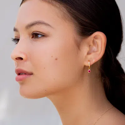 Dower & Hall Garnet Hammered Huggie Hoops In Pattern