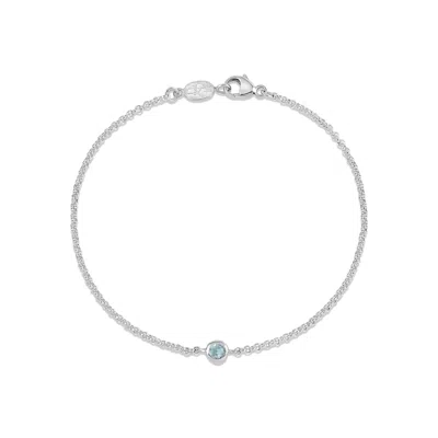 Dower & Hall Single-aquamarine Dewdrop Chain Bracelet In Gold