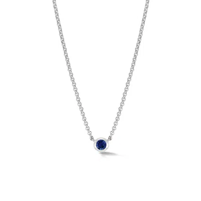 Dower & Hall Blue Sapphire Round Dewdrop Pendant In Gold