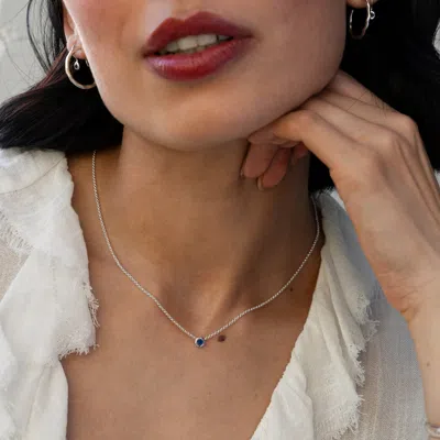 Dower & Hall Blue Sapphire Round Dewdrop Pendant In Gold