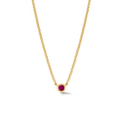 Dower & Hall Ruby Round Dewdrop Pendant In Gold
