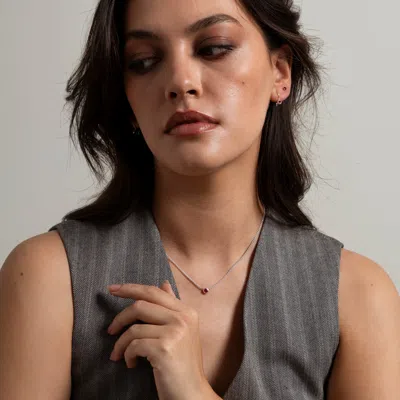 Dower & Hall Ruby Round Dewdrop Pendant In Gold