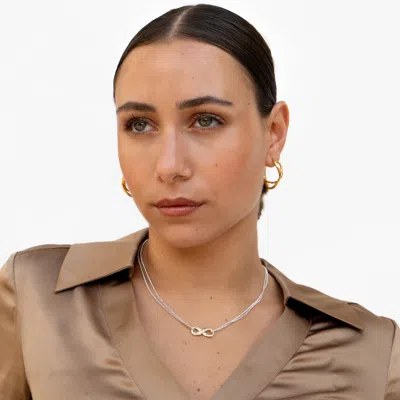 Dower & Hall Entwined Infinity Pendant Necklace In Gold