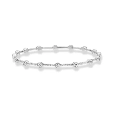 Dower & Hall Round White Topaz Array Bangle In Gold
