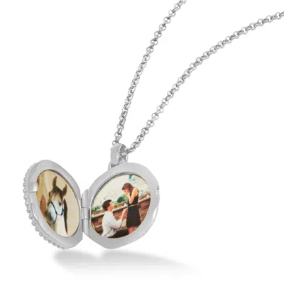 Dower & Hall True North Diamond Photo Locket In Metallic