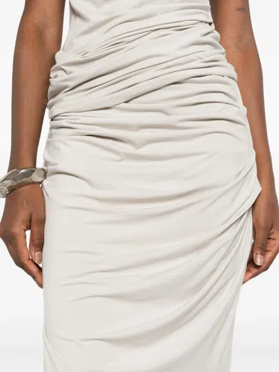 Entire Studios Ruched Drape Maxi Skirt In White