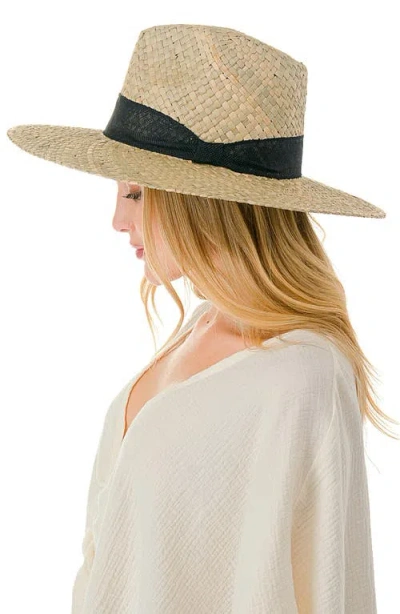 Marcus Adler Ribbon Band Straw Panama Hat In Gold