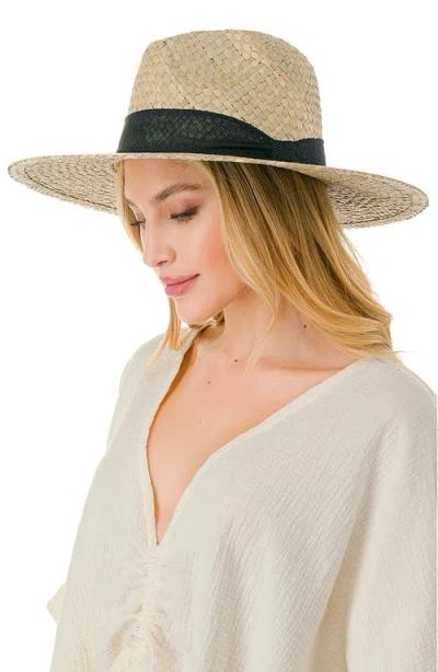 Marcus Adler Ribbon Band Straw Panama Hat In Gold