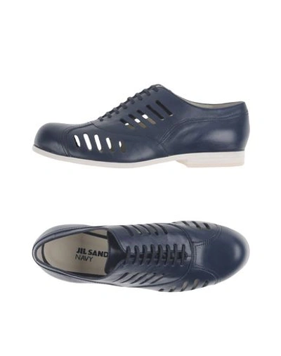 Shop Jil Sander Sneakers In Dark Blue