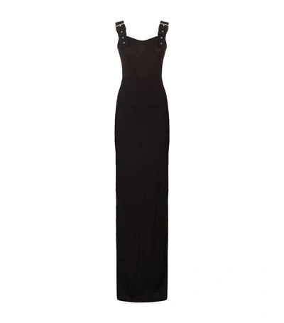 Givenchy Buckle Strap Column Gown In Black