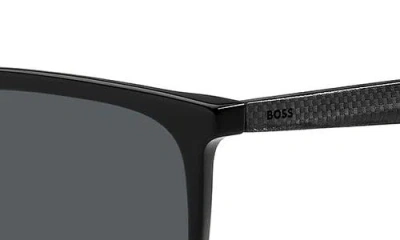 Hugo Boss Boss 57mm Rectangular Sunglasses In Black
