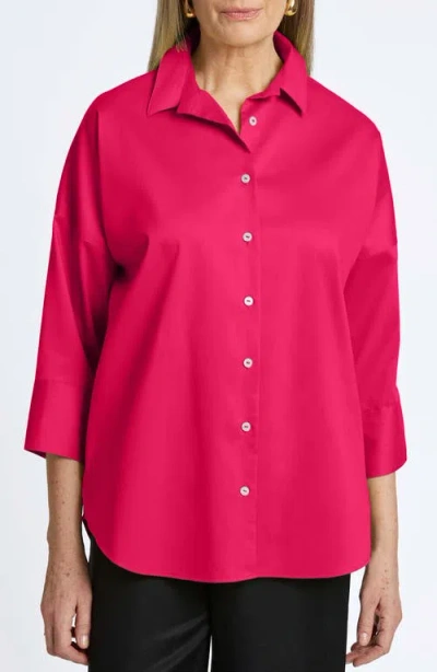 Foxcroft Avery Stretch Button-up Shirt In Pink