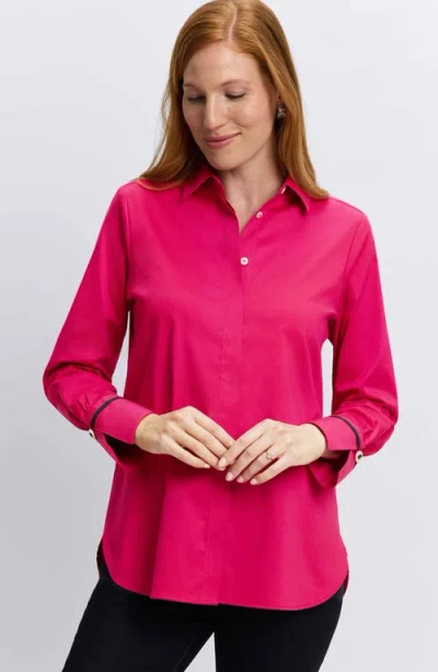 Foxcroft Iris Button-up Shirt In Pink
