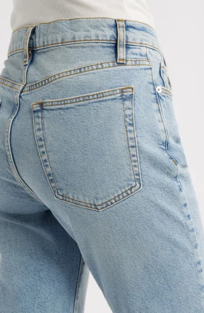 Frame The Borrowed Mid Rise Boyfriend Jeans In Blue