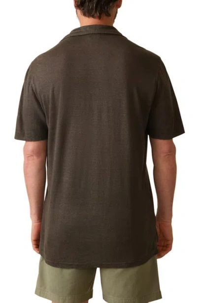 Faherty Linen Polo In Brown