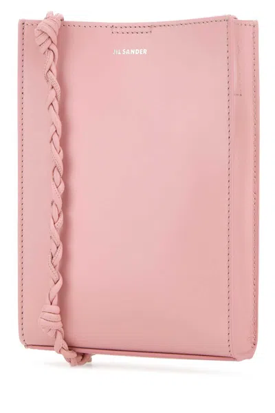 Jil Sander Small Leather Tangle Shoulder Bag Rectangular In Pink