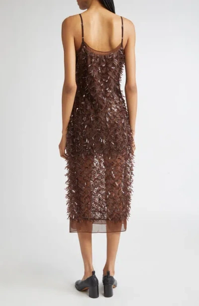 3.1 Phillip Lim Sequin Fringe Slip Dress In Brown