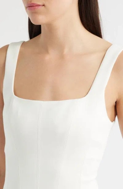 Black Halo Birdie Sleeveless Bubble Minidress In White