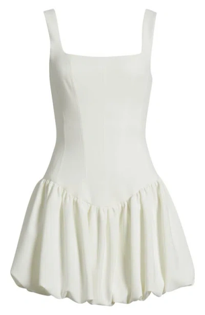 Black Halo Birdie Sleeveless Bubble Minidress In White