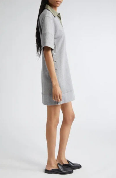 3.1 Phillip Lim Polo-collar Short-sleeve Mini Dress In Gray