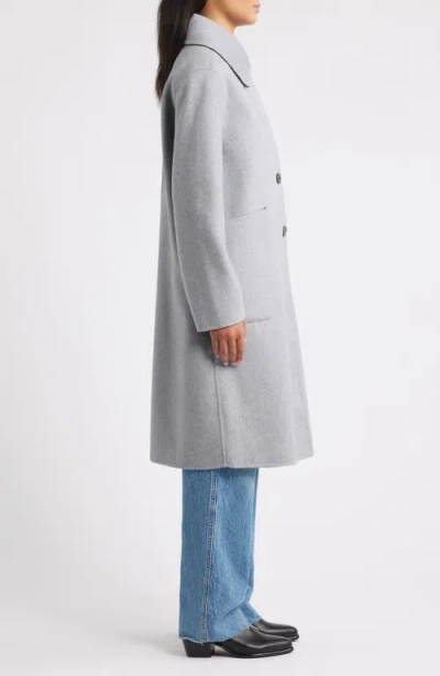 Bernardo Brushed Double Face Overcoat In Gray