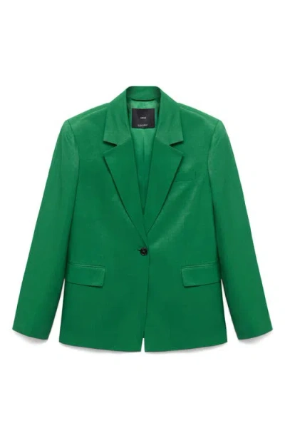 Mango Otero One-button Blazer In Green