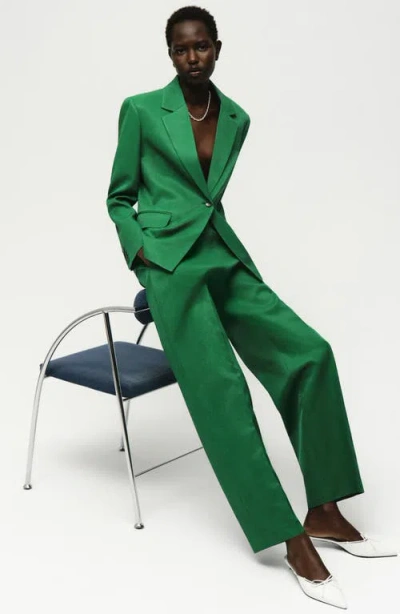 Mango Otero One-button Blazer In Green