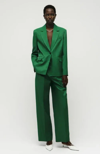 Mango Otero One-button Blazer In Green