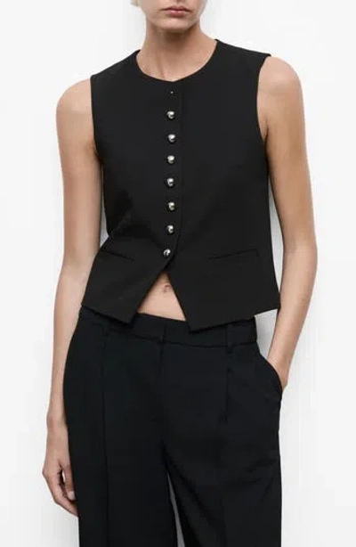 Mango Gabo Vest In Black