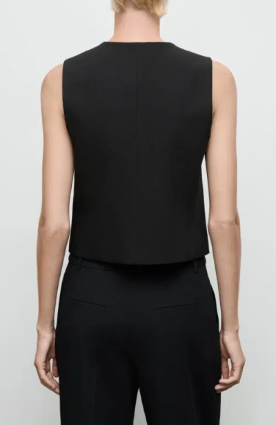 Mango Gabo Vest In Black