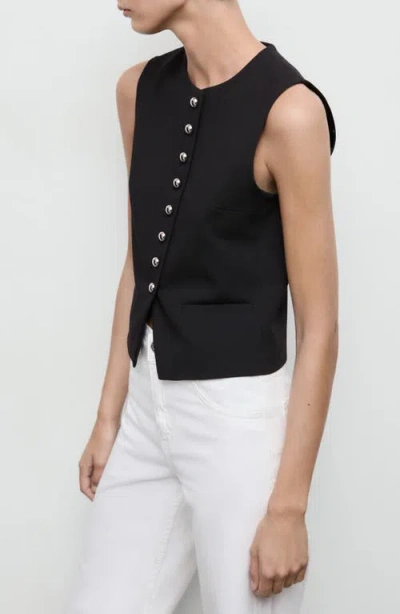 Mango Gabo Vest In Black