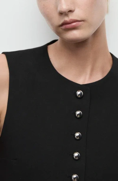 Mango Gabo Vest In Black