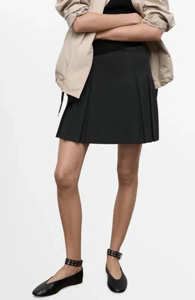 Mango Pleated Mini-skirt In Gray