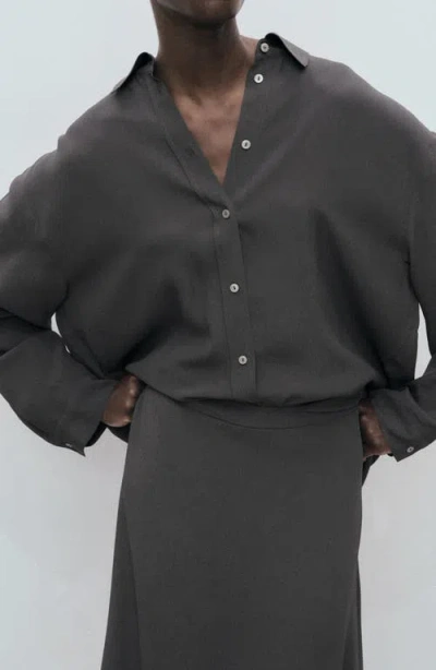 Mango Asymmetrical Maxi-skirt In Gray