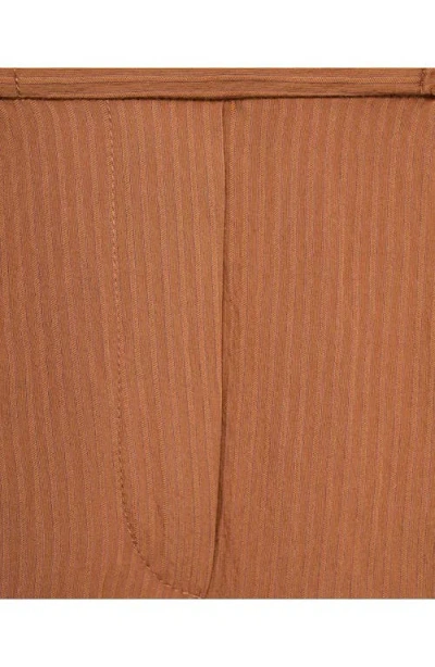 Mango Textured Shorts In Brown