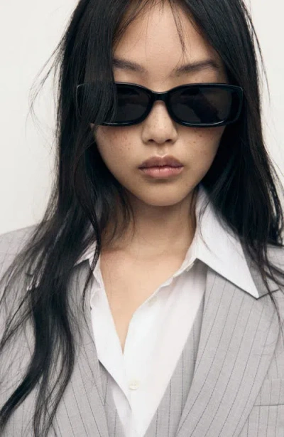 Mango Pinstripe Suit Jacket In Gray