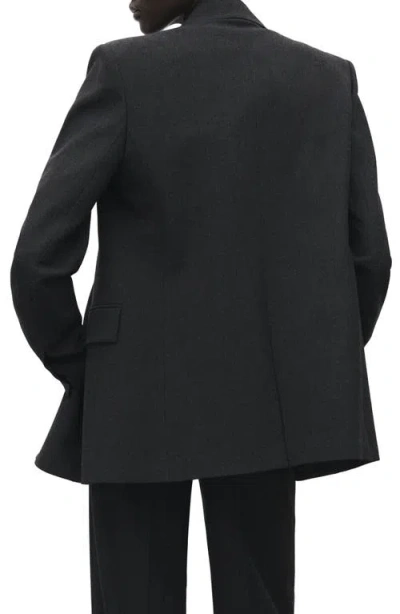 Mango Double Breasted Suit Blazer In Black