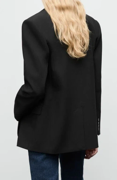 Mango Flap Pocket Blazer In Black