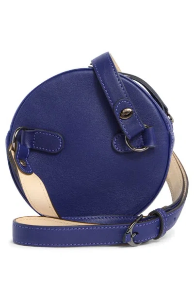 Longchamp Embossed Circular Belt Bag In Blue