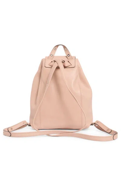 Longchamp Grommet Stud Leather Backpack In White