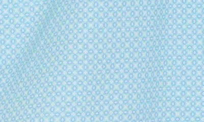Construct Slim Fit Diamond Geometric Stretch Button-up Shirt In Blue