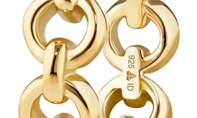 Devata Cable Link Hoop Earrings In Gold