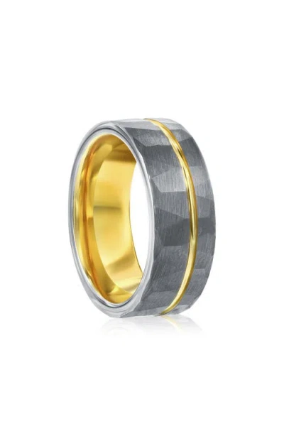 Blackjack Hammered Two-tone Ring In Multi