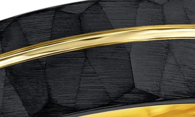 Blackjack Hammered Two-tone Ring In Black
