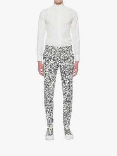 Shop Alexander Mcqueen Faded Leopard Trousers