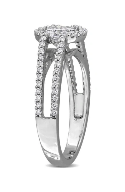 Delmar Dew Lab Created Moissanite Ring In Red