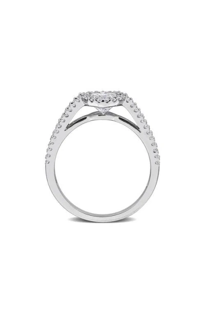 Delmar Dew Lab Created Moissanite Ring In Red