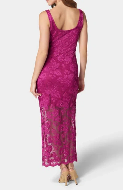 Bebe Marseille Lace Square Neck Tank Dress In Fuchsia